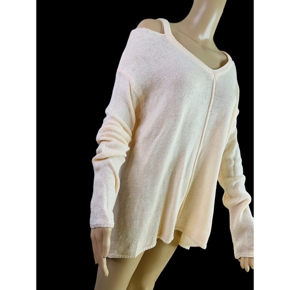 Cold Shoulder Sweater by BECOOL contemporary Creamsicle Color Long Sleeve Size M - Picture 5 of 10